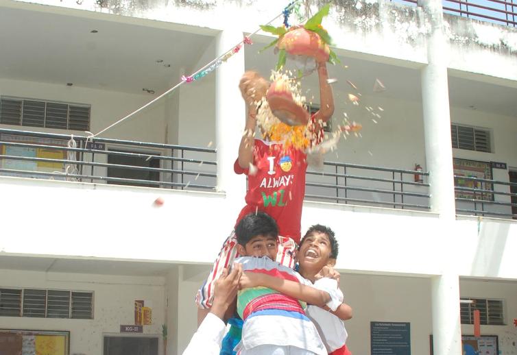 Flower drill performed by Std I & II